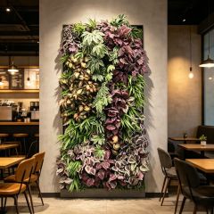 Framed Colorful Variegated Artificial Vertical Green Wall Interior Design,Framed Colorful Variegated Artificial Vertical Green Wall Interior Design