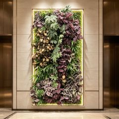 Framed Colorful Variegated Artificial Vertical Green Wall Interior Design,Framed Colorful Variegated Artificial Vertical Green Wall Interior Design