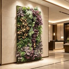 Framed Colorful Variegated Artificial Vertical Green Wall Interior Design,Framed Colorful Variegated Artificial Vertical Green Wall Interior Design