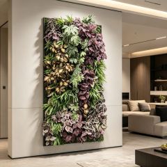 Framed Colorful Variegated Artificial Vertical Green Wall Interior Design,Framed Colorful Variegated Artificial Vertical Green Wall Interior Design