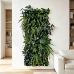 Permium Quality Backlit Artificial Tropical Fern Vertical Green Wall for Interior Design,Permium Quality Backlit Artificial Tropical Fern Vertical Green Wall for Interior Design