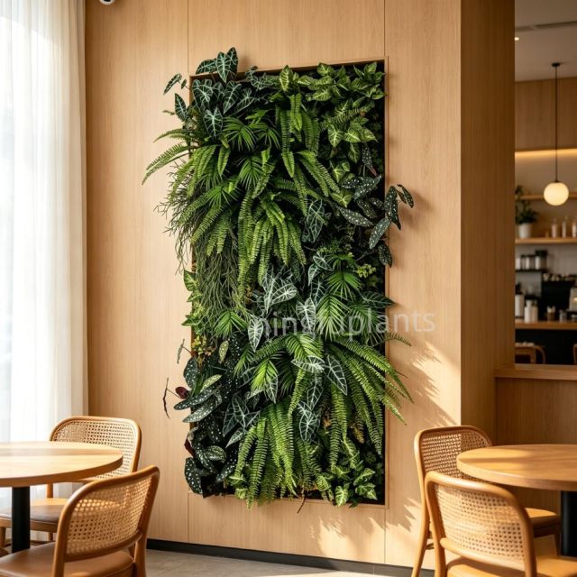 Permium Quality Backlit Artificial Tropical Fern Vertical Green Wall for Interior Design,Permium Quality Backlit Artificial Tropical Fern Vertical Green Wall for Interior Design