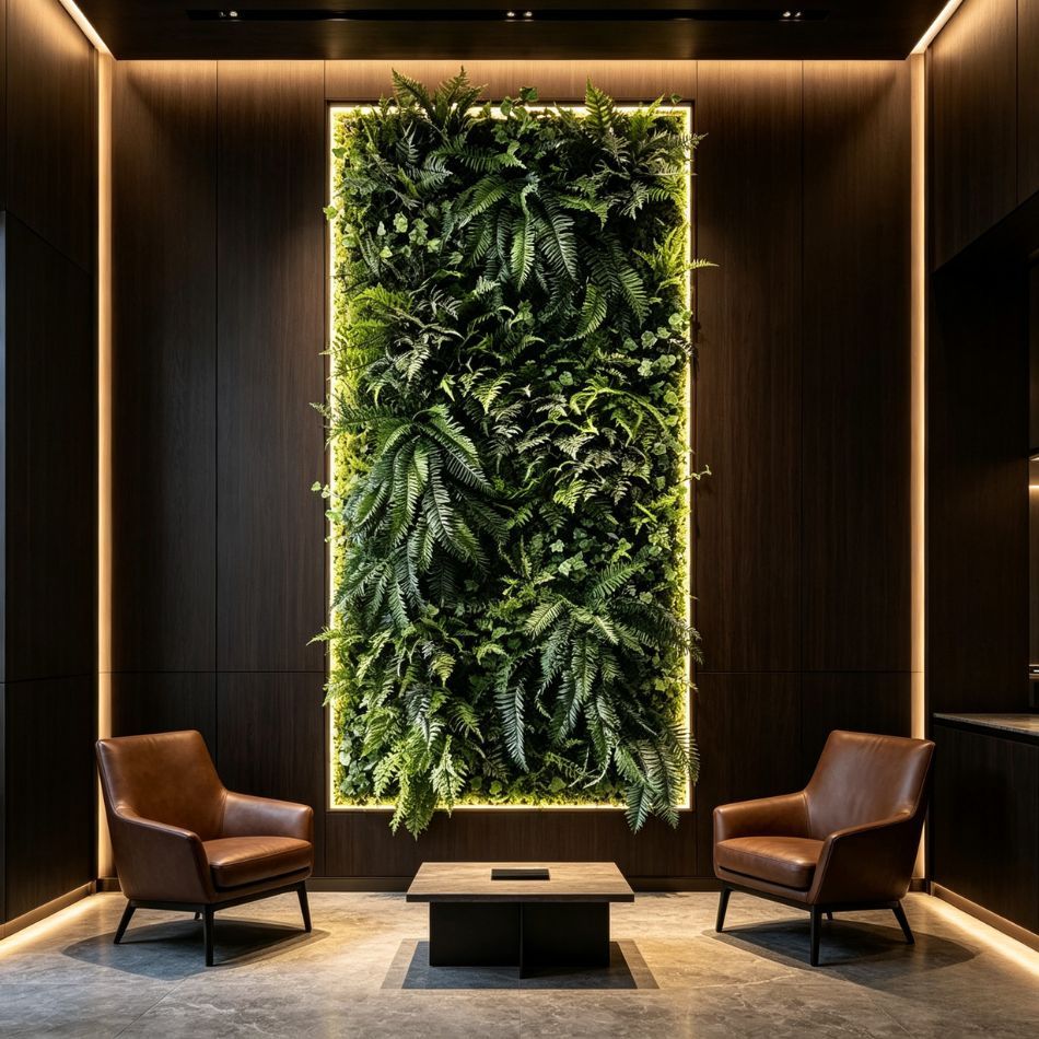High Quality Backlit Full-Fern Artificial Vertical Green Wall for Interior Design,High Quality Backlit Full-Fern Artificial Vertical Green Wall for Interior Design