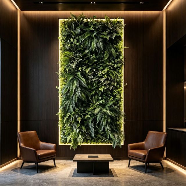 High Quality Backlit Full-Fern Artificial Vertical Green Wall for Interior Design,High Quality Backlit Full-Fern Artificial Vertical Green Wall for Interior Design