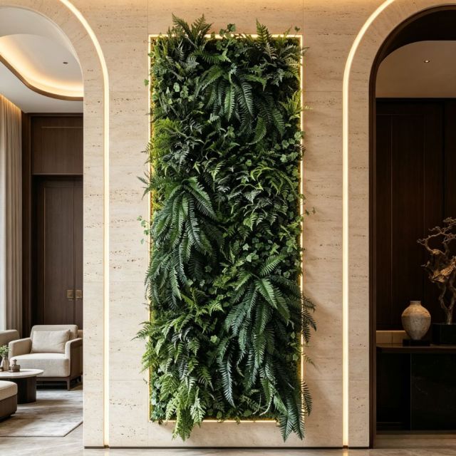 High Quality Backlit Full-Fern Artificial Vertical Green Wall for Interior Design,High Quality Backlit Full-Fern Artificial Vertical Green Wall for Interior Design