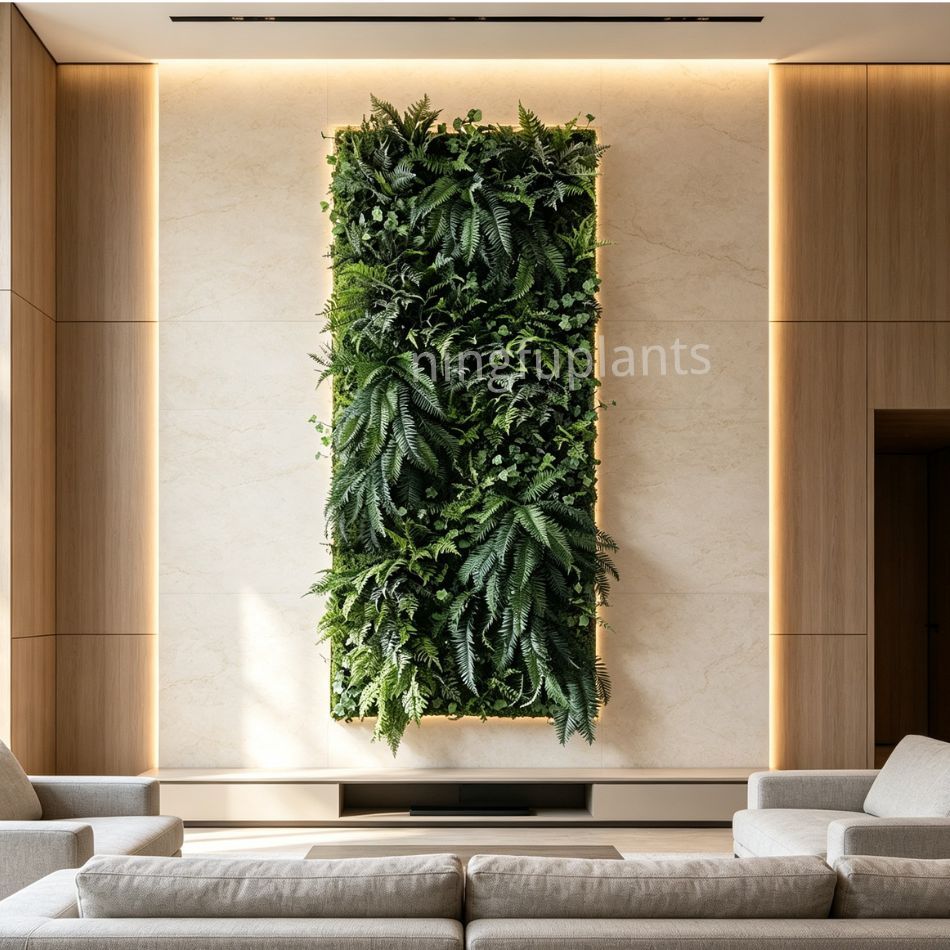 High Quality Backlit Full-Fern Artificial Vertical Green Wall for Interior Design,High Quality Backlit Full-Fern Artificial Vertical Green Wall for Interior Design