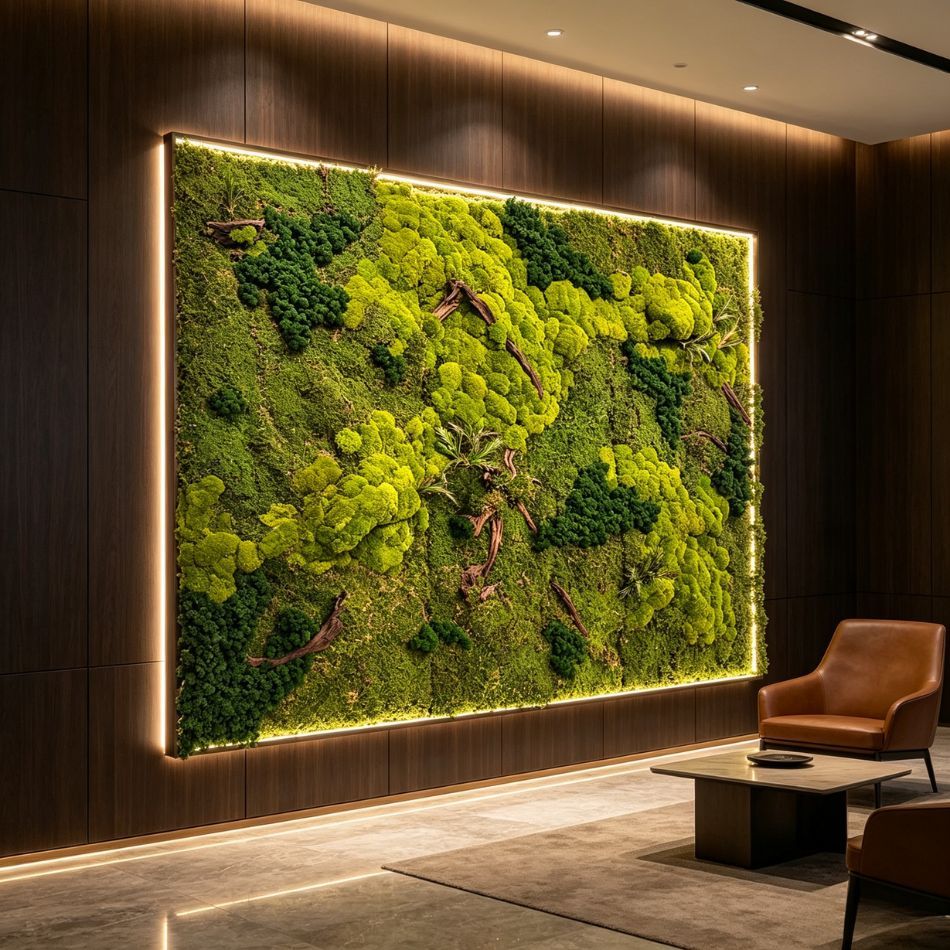High Similarity Backlit Mixed Preserved Moss Wall Art Panel for Indoor Decor,High Similarity Backlit Mixed Preserved Moss Wall Art Panel for Indoor Decor