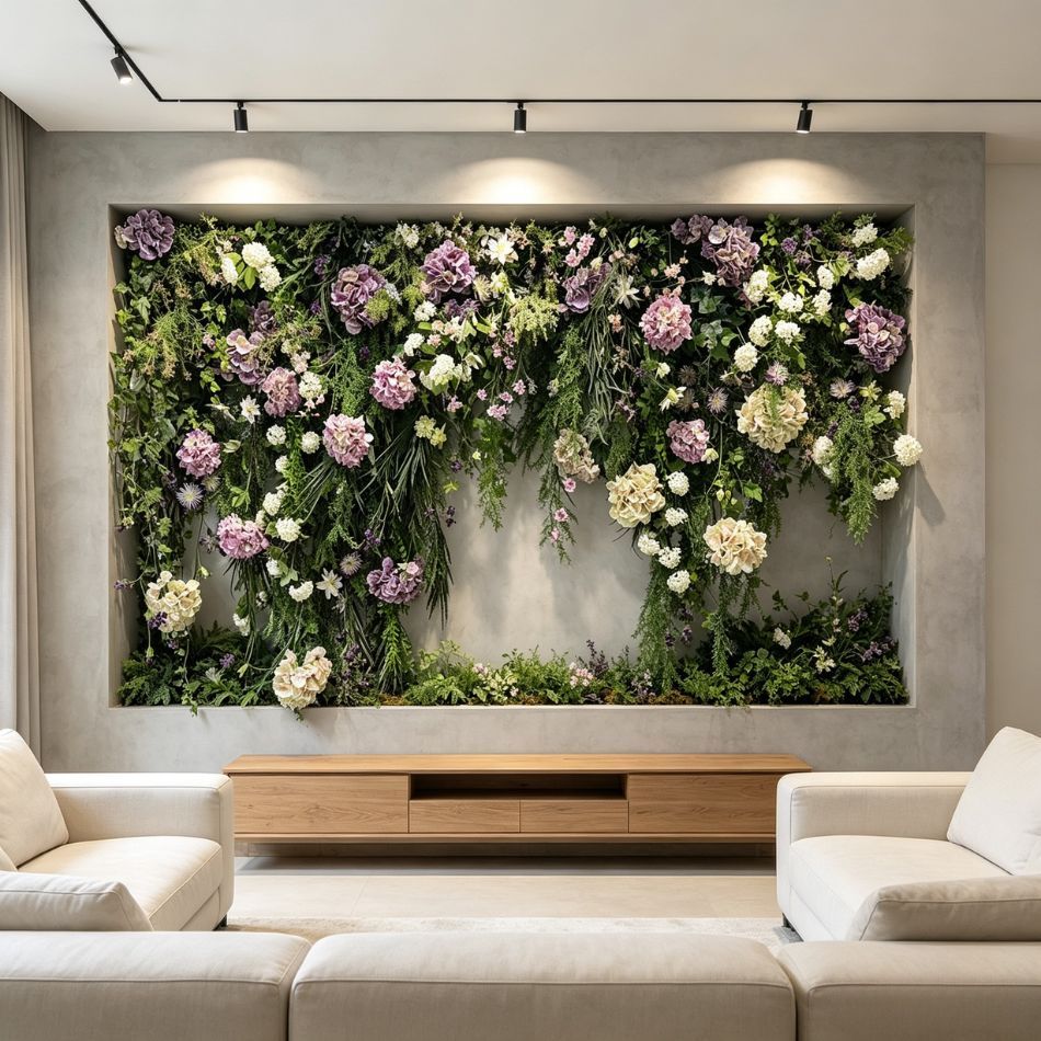 Permium Quality Recessed Luxury Artificial Floral & Greenery Vertical Wall for Interior Design,Permium Quality Recessed Luxury Artificial Floral & Greenery Vertical Wall for Interior Design