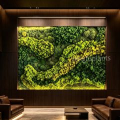High Quality Large Recessed Gradient Preserved Reindeer Moss Wall Art for Indoor Decor,High Quality Large Recessed Gradient Preserved Reindeer Moss Wall Art for Indoor Decor