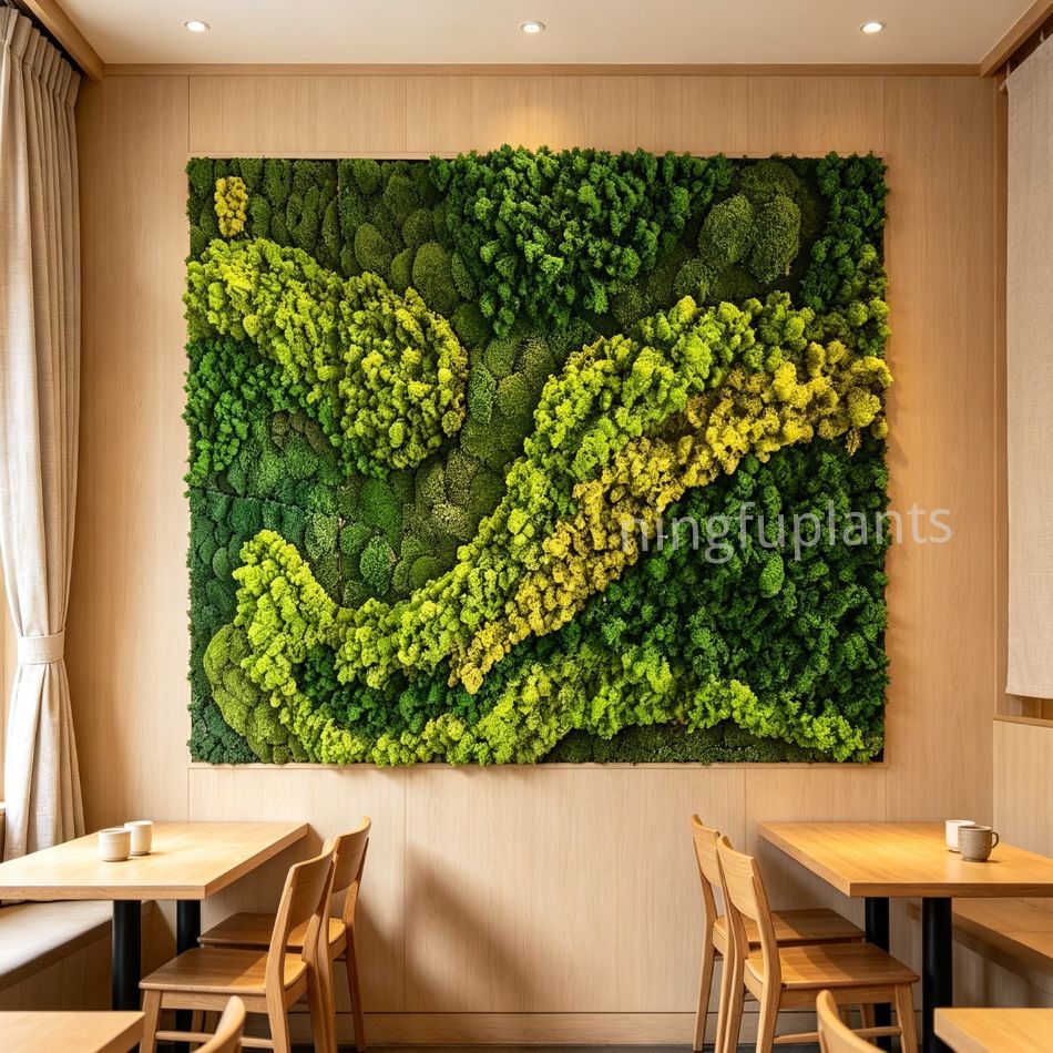 High Quality Large Recessed Gradient Preserved Reindeer Moss Wall Art for Indoor Decor,High Quality Large Recessed Gradient Preserved Reindeer Moss Wall Art for Indoor Decor