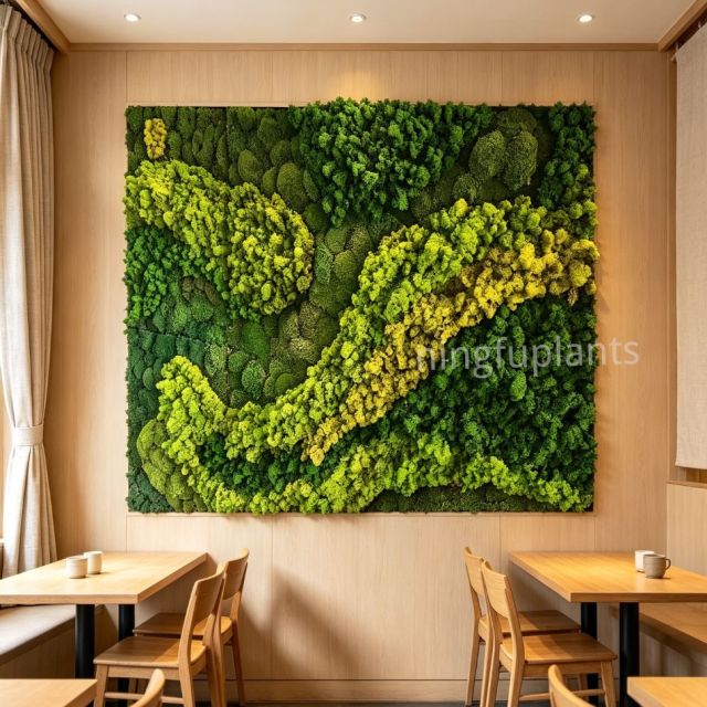 High Quality Large Recessed Gradient Preserved Reindeer Moss Wall Art for Indoor Decor,High Quality Large Recessed Gradient Preserved Reindeer Moss Wall Art for Indoor Decor