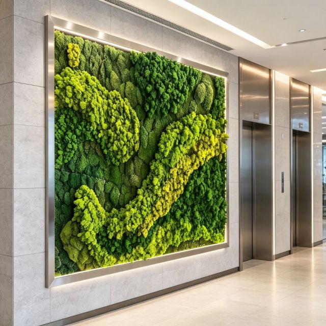 High Quality Large Recessed Gradient Preserved Reindeer Moss Wall Art for Indoor Decor,High Quality Large Recessed Gradient Preserved Reindeer Moss Wall Art for Indoor Decor