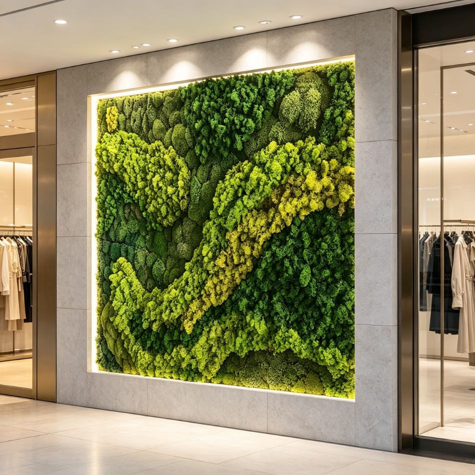 High Quality Large Recessed Gradient Preserved Reindeer Moss Wall Art for Indoor Decor,High Quality Large Recessed Gradient Preserved Reindeer Moss Wall Art for Indoor Decor