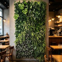 Permium Quality Tall Vertical Backlit Artificial Monstera & Fern Green Wall for Home Decor,Permium Quality Tall Vertical Backlit Artificial Monstera & Fern Green Wall for Home Decor