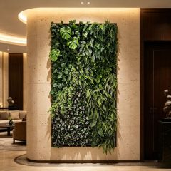 Permium Quality Tall Vertical Backlit Artificial Monstera & Fern Green Wall for Home Decor,Permium Quality Tall Vertical Backlit Artificial Monstera & Fern Green Wall for Home Decor
