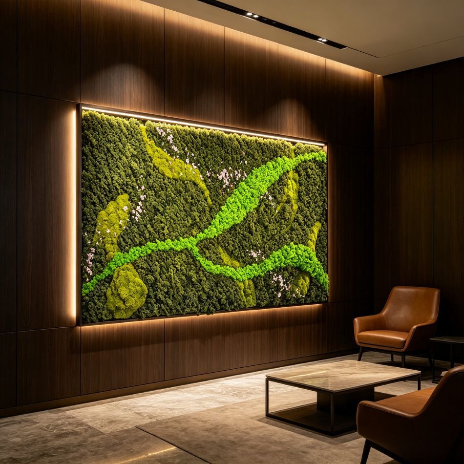 High Similarity  Large Commercial Preserved Moss Wall with Floral Decor for Interior Design,High Similarity  Large Commercial Preserved Moss Wall with Floral Decor for Interior Design