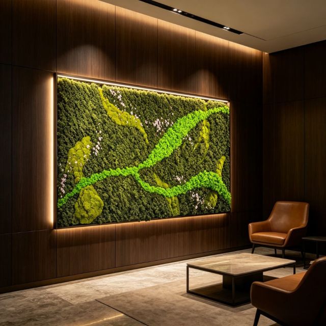 High Similarity  Large Commercial Preserved Moss Wall with Floral Decor for Interior Design,High Similarity  Large Commercial Preserved Moss Wall with Floral Decor for Interior Design