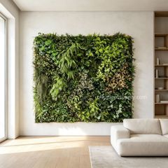 Premium Artificial Mixed Foliage Green Wall for High-End Interior Design,Premium Artificial Mixed Foliage Green Wall for High-End Interior Design