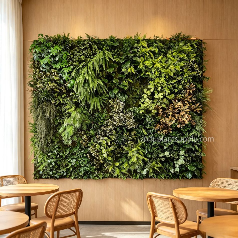 Premium Artificial Mixed Foliage Green Wall for High-End Interior Design,Premium Artificial Mixed Foliage Green Wall for High-End Interior Design