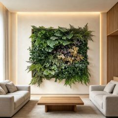 Premium Artificial Tropical Green Wall with Color Foliage for Interior Design,Premium Artificial Tropical Green Wall with Color Foliage for Interior Design