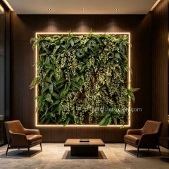 Premium High Similarity Artificial Fern & Variegated Ivy Green Wall Panel,Premium High Similarity Artificial Fern & Variegated Ivy Green Wall Panel