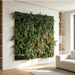 Premium High Similarity Artificial Fern & Variegated Ivy Green Wall Panel,Premium High Similarity Artificial Fern & Variegated Ivy Green Wall Panel