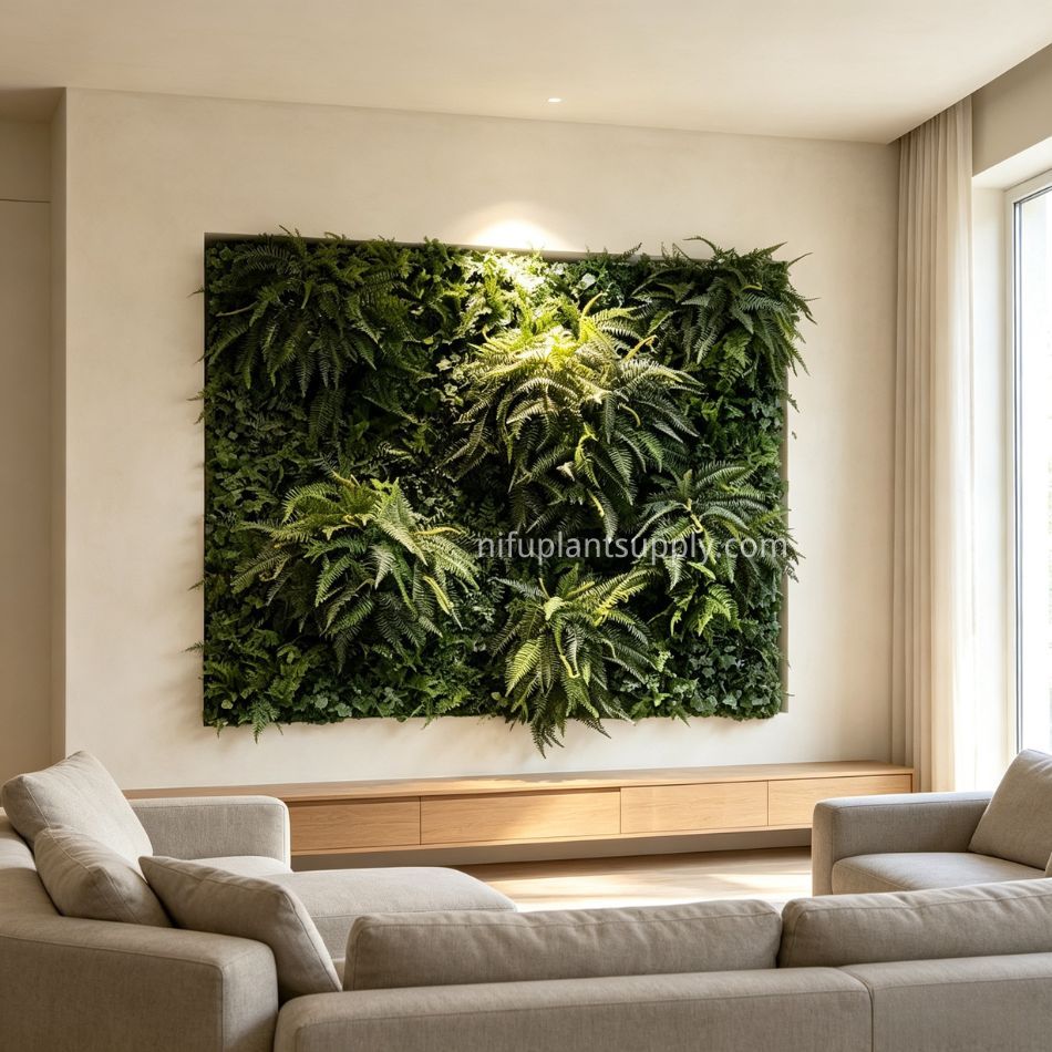 Premium All-Fern Artificial Green Wall Panel for Minimalist Commercial Interior,Premium All-Fern Artificial Green Wall Panel for Minimalist Commercial Interior