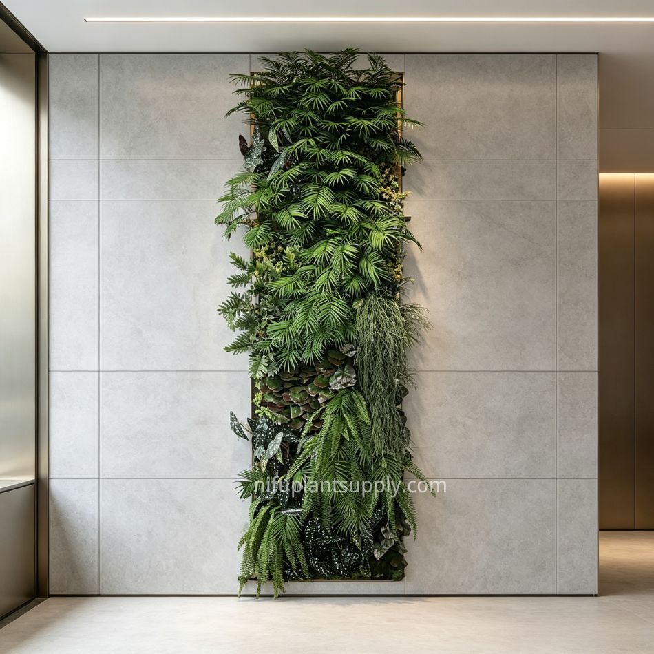 Slim Vertical Artificial Palm & Fern Green Wall Panel for Narrow Wall Decor,Slim Vertical Artificial Palm & Fern Green Wall Panel for Narrow Wall Decor