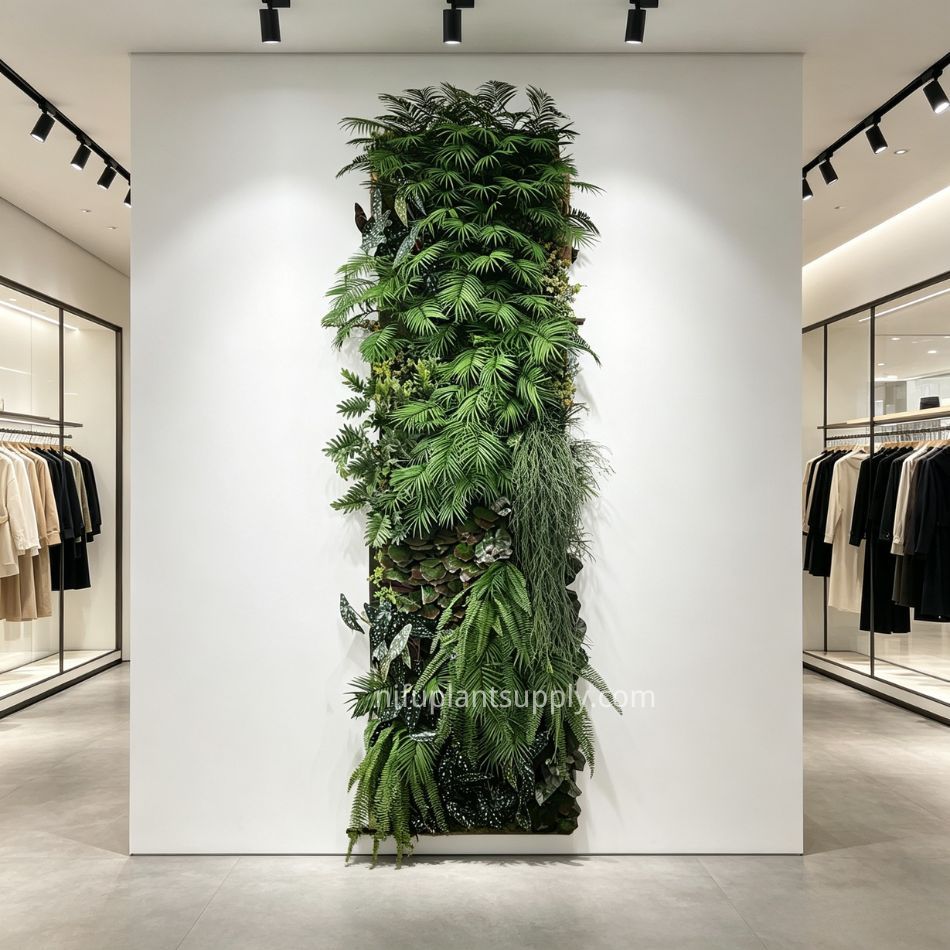 Slim Vertical Artificial Palm & Fern Green Wall Panel for Narrow Wall Decor,Slim Vertical Artificial Palm & Fern Green Wall Panel for Narrow Wall Decor