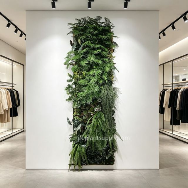 Slim Vertical Artificial Palm & Fern Green Wall Panel for Narrow Wall Decor,Slim Vertical Artificial Palm & Fern Green Wall Panel for Narrow Wall Decor