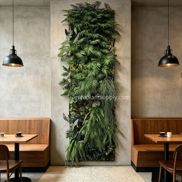 Slim Vertical Artificial Palm & Fern Green Wall Panel for Narrow Wall Decor,Slim Vertical Artificial Palm & Fern Green Wall Panel for Narrow Wall Decor