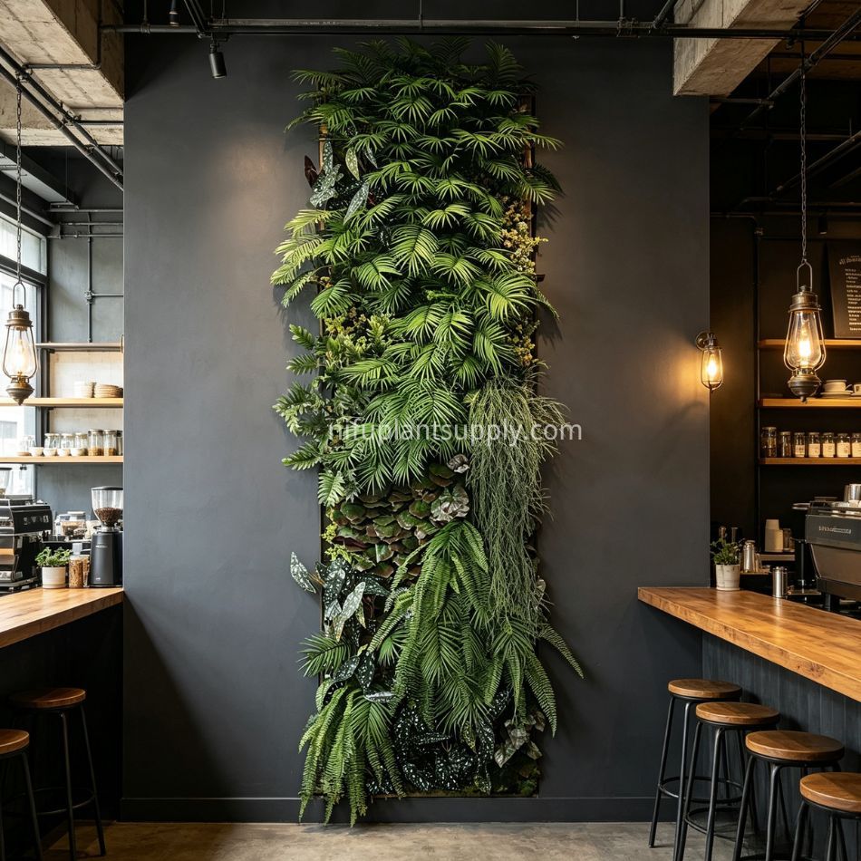 Slim Vertical Artificial Palm & Fern Green Wall Panel for Narrow Wall Decor,Slim Vertical Artificial Palm & Fern Green Wall Panel for Narrow Wall Decor