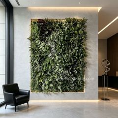 Premium High Similarity Mixed Foliage Artificial Green Wall for Cafe Interior Design,Premium High Similarity Mixed Foliage Artificial Green Wall for Cafe Interior Design