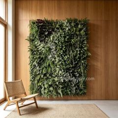 Premium High Similarity Mixed Foliage Artificial Green Wall for Cafe Interior Design,Premium High Similarity Mixed Foliage Artificial Green Wall for Cafe Interior Design