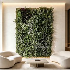 Premium High Similarity Mixed Foliage Artificial Green Wall for Cafe Interior Design,Premium High Similarity Mixed Foliage Artificial Green Wall for Cafe Interior Design