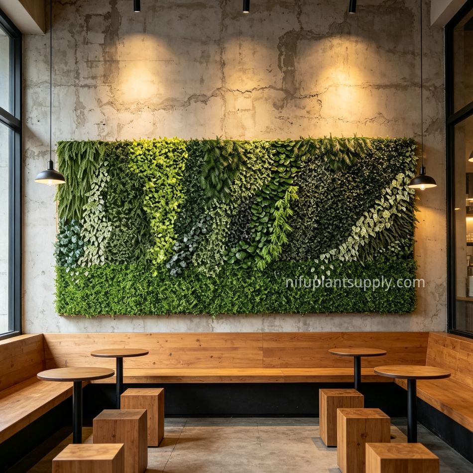 Custom Large Splicable Artificial Mixed Foliage Green Wall,Custom Large Splicable Artificial Mixed Foliage Green Wall