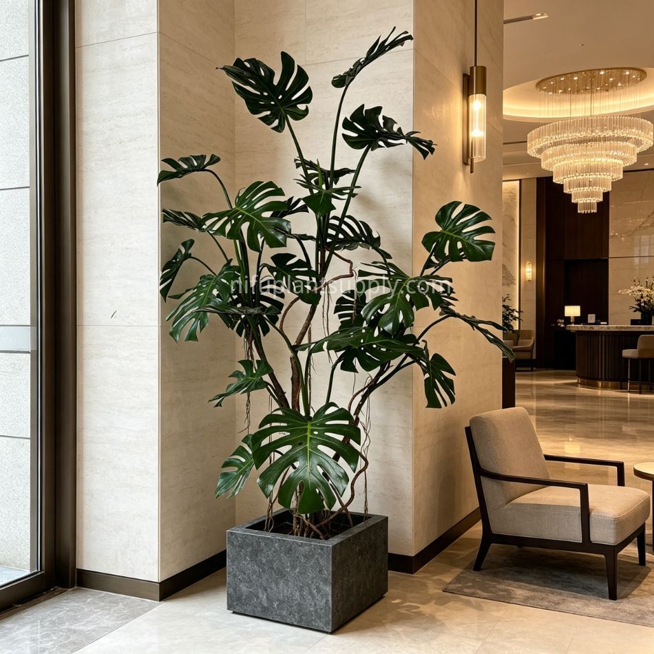 195CM High Similarity Artificial Monstera Plant Tropical Tree for Indoor Decor,195CM High Similarity Artificial Monstera Plant Tropical Tree for Indoor Decor