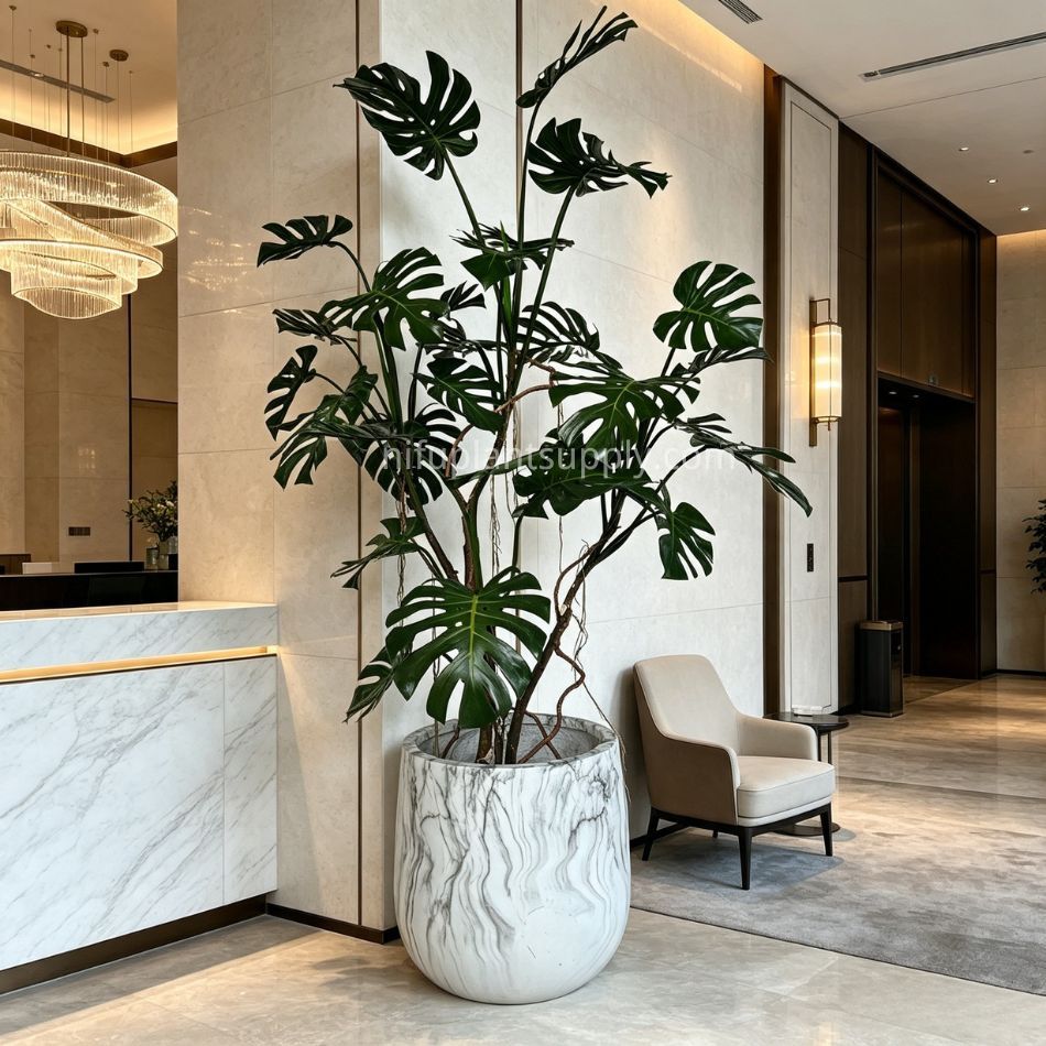 220CM Premium Quality Artificial Monstera Potted Plant For Interior Design,220CM Premium Quality Artificial Monstera Potted Plant For Interior Design