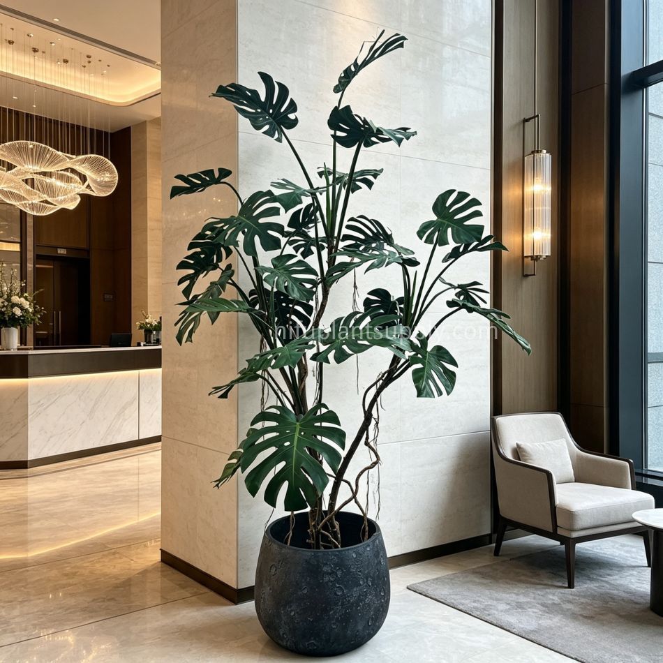 215CM High Similirity Artificial Monstera Plant With Pot for Indoor Decor,215CM High Similirity Artificial Monstera Plant With Pot for Indoor Decor