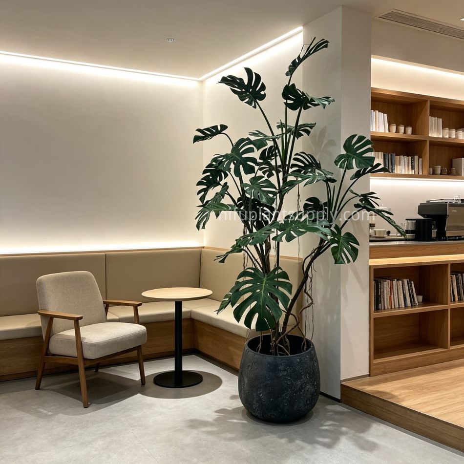 215CM High Similirity Artificial Monstera Plant With Pot for Indoor Decor,215CM High Similirity Artificial Monstera Plant With Pot for Indoor Decor