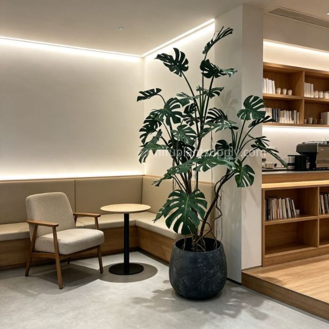 215CM High Similirity Artificial Monstera Plant With Pot for Indoor Decor,215CM High Similirity Artificial Monstera Plant With Pot for Indoor Decor