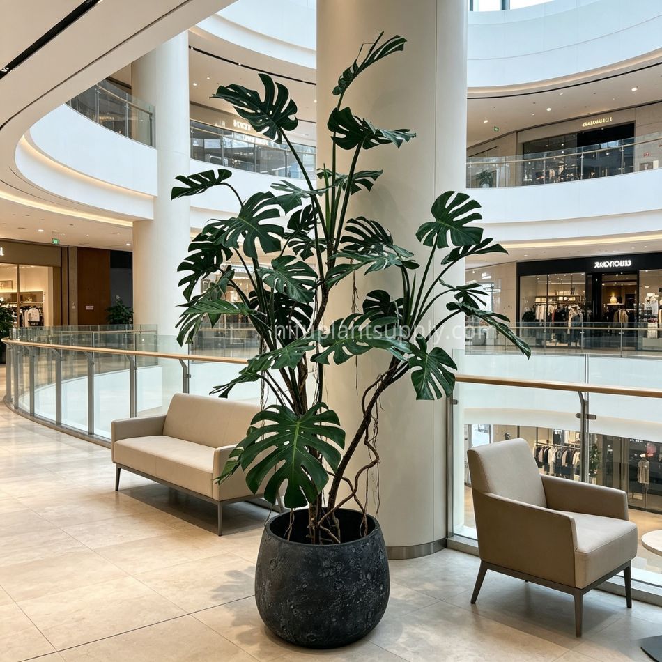 215CM High Similirity Artificial Monstera Plant With Pot for Indoor Decor,215CM High Similirity Artificial Monstera Plant With Pot for Indoor Decor