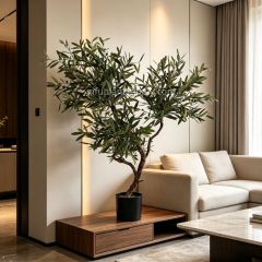 100CM Natural Potted Artificial Olive Tree Realistic Foliage for Home Decor,100CM Natural Potted Artificial Olive Tree Realistic Foliage for Home Decor