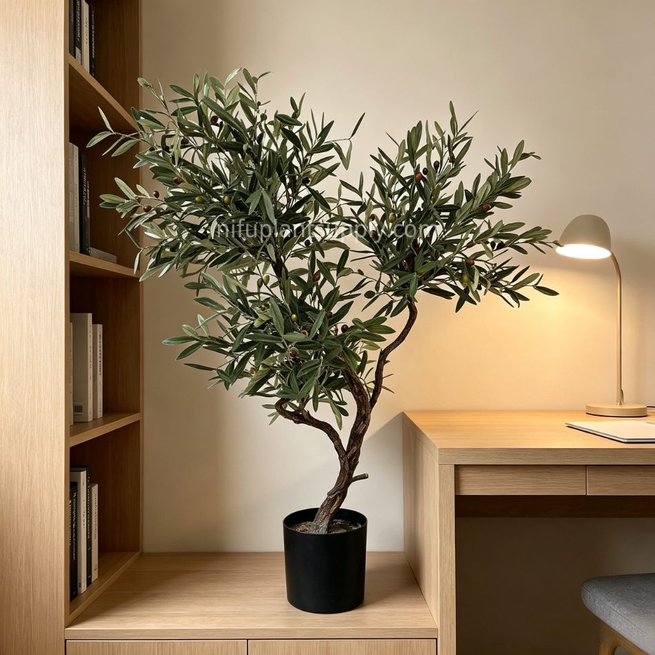 100CM Natural Potted Artificial Olive Tree Realistic Foliage for Home Decor,100CM Natural Potted Artificial Olive Tree Realistic Foliage for Home Decor
