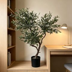 100CM Natural Potted Artificial Olive Tree Realistic Foliage for Home Decor,100CM Natural Potted Artificial Olive Tree Realistic Foliage for Home Decor