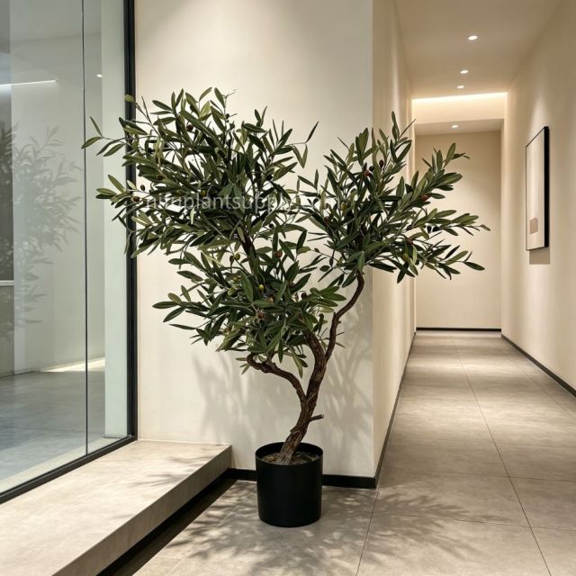 100CM Natural Potted Artificial Olive Tree Realistic Foliage for Home Decor,100CM Natural Potted Artificial Olive Tree Realistic Foliage for Home Decor