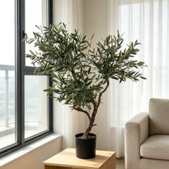 100CM Natural Potted Artificial Olive Tree Realistic Foliage for Home Decor,100CM Natural Potted Artificial Olive Tree Realistic Foliage for Home Decor