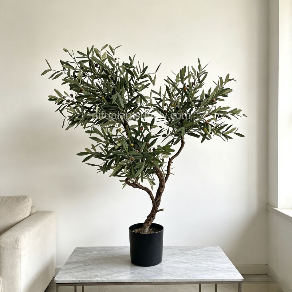 100CM Natural Potted Artificial Olive Tree Realistic Foliage for Home Decor,100CM Natural Potted Artificial Olive Tree Realistic Foliage for Home Decor