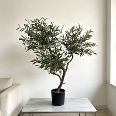 100CM Natural Potted Artificial Olive Tree Realistic Foliage for Home Decor,100CM Natural Potted Artificial Olive Tree Realistic Foliage for Home Decor