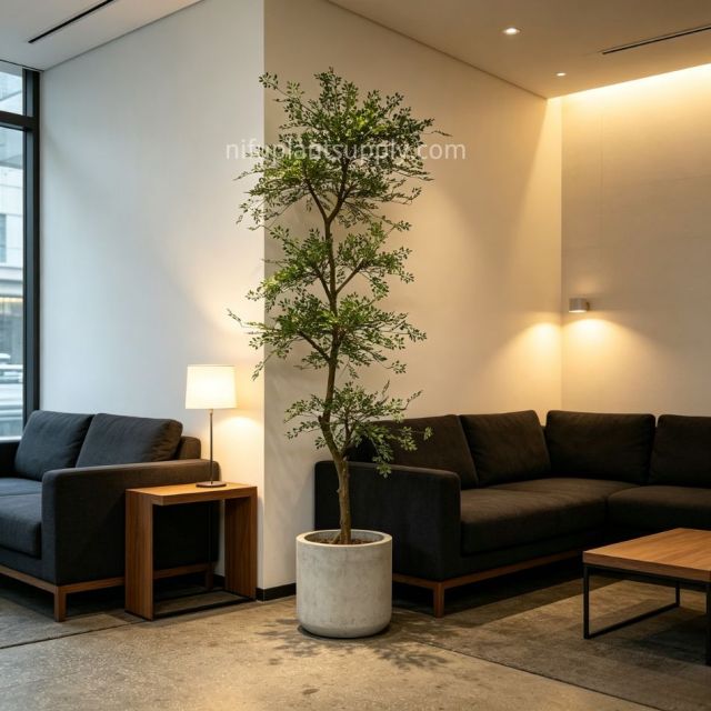 220CM High Simulated Artificial Nandina Tree with Wooden Base for Interior Design,220CM High Simulated Artificial Nandina Tree with Wooden Base for Interior Design